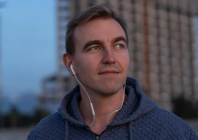 man, earphones, music, male, person, face, listening to music, listening, audio, sound, pose, outdoors, portrait, earphones, earphones, earphones, earphones, earphones, listening to music. Social listening ninety day plan: stop rules for every stage